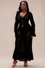 Maribelle Crochet Skirt Set - Black