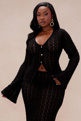 Maribelle Crochet Skirt Set - Black