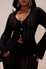Maribelle Crochet Skirt Set - Black