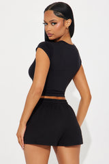 Sweet As Cherries Short Set - Black