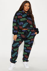 Von Dutch Colorful Logo Cropped Hoodie - Black/combo