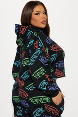 Von Dutch Colorful Logo Cropped Hoodie - Black/combo