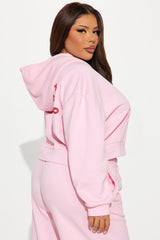Von Dutch Embroidered Cropped Hoodie - Light Pink
