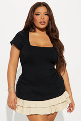 Set The Tone Pleated Mini Skirt Set - Black