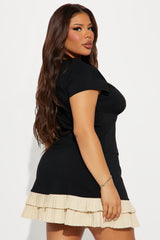 Set The Tone Pleated Mini Skirt Set - Black