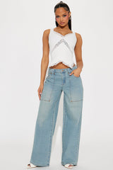 Already There Stretch Baggy Jeans - Vintage Wash