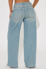 Already There Stretch Baggy Jeans - Vintage Wash