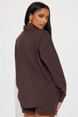 Jasmin Striped Boxer Short Set - Chocolate