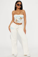 Ed Hardy Butterfly Tube Top Pant Set - Ivory