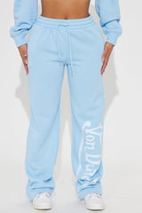 Von Dutch Distressed Wide Leg Pant - Blue