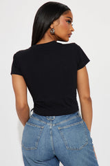 Von Dutch Graffiti Baby Tee - Black/Pink