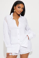 Layla Lace Short Set - White