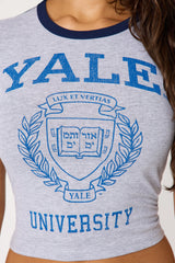 Yale University Ringer Tee - Heather Grey