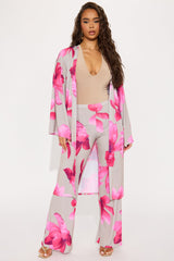 Como La Flor Kimono Pant Set - Sand/combo