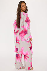 Como La Flor Kimono Pant Set - Sand/combo