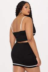 Minimalist Muse Mini Skirt Set - Black