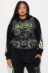 Von Dutch Car Show Zip Front Hoodie - Black/Green