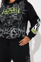 Von Dutch Car Show Zip Front Hoodie - Black/Green
