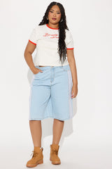 Be Savage Ringer Baby Tee - White