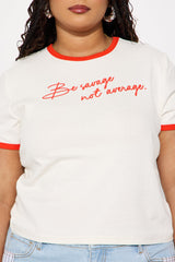 Be Savage Ringer Baby Tee - White