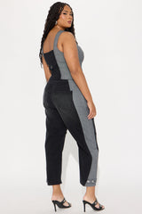 Leon Acid Wash Barrel Pant Set - Black/combo