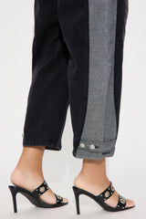 Leon Acid Wash Barrel Pant Set - Black/combo