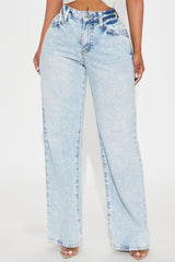 All That Shines Stretch Embellished Straight Leg Jeans - Light Wash