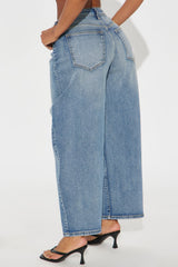 Classic Barrel Leg Denim Jeans - Vintage Wash