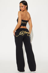 Ed Hardy Mary Tube Top Pant Set - Black