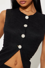 Ella Vest And Micro Short Set - Black
