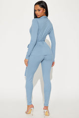 Cindy Wrap Top And Legging Set - Denim