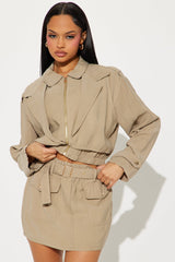 Safari Vibe Skirt Set - Khaki