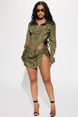No Feelings Skirt Set - Olive