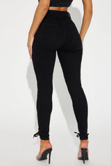 Bottle Service Lace Up Skinny Jeans - Black