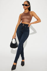 Snatch Me Tight Booty Lifter Skinny Jeans - Dark Wash