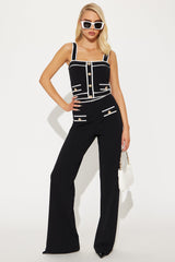 Audrina Pant Set - Black/White