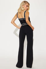 Audrina Pant Set - Black/White