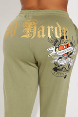 Ed Hardy Broken Hearts Jogger - Sage