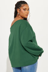Von Dutch Princess Off Shoulder Sweatshirt - Hunter Green