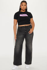 Von Dutch Graffiti Baby Tee - Black/Pink