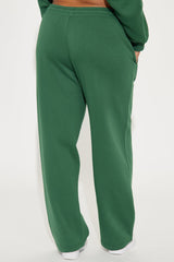 Von Dutch Distressed Wide Leg Pant - Hunter Green
