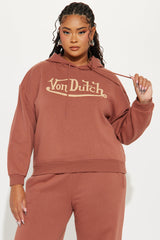 Von Dutch Vintage Cropped Hoodie - Mocha