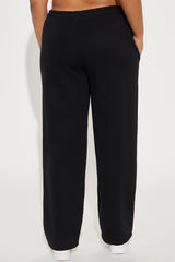 Von Dutch Wide Leg Pant - Black/Green