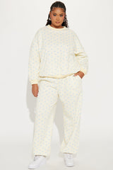 Gingham Girlie Sweatsuit Set - Yellow