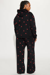 Sweeter Than Cherries Sweatsuit Set - Black