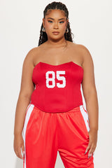 Take Notes Jersey Corset Top - Red