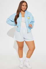 Ciao Bella Limone Zip Up Hoodie - Light Blue