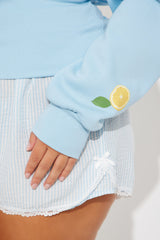 Ciao Bella Limone Zip Up Hoodie - Light Blue