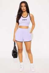 Sporty Day Short Set - Lavender