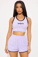 Sporty Day Short Set - Lavender